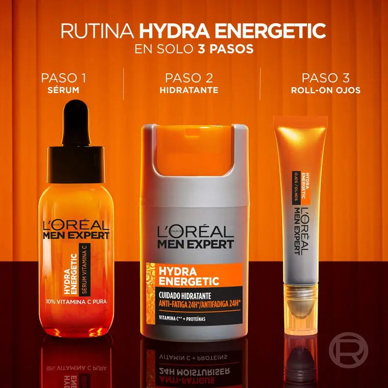 L'Oréal Paris Men Expert Hydra Energetic Roll-On Olhos Efeito Gelo Anti-Bolsas e Anti-olheiras Para Homem - 10 Ml