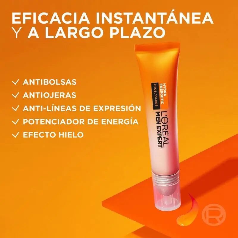 L'Oréal Paris Men Expert Hydra Energetic Roll-On Olhos Efeito Gelo Anti-Bolsas e Anti-olheiras Para Homem - 10 Ml