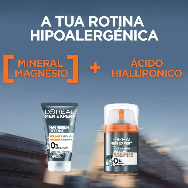 L'Oréal Paris Men Expert Facial Cleansing Magnesium Defense: Hipoalergénico, Mineral de Magnésio e Ácido Hialurónico