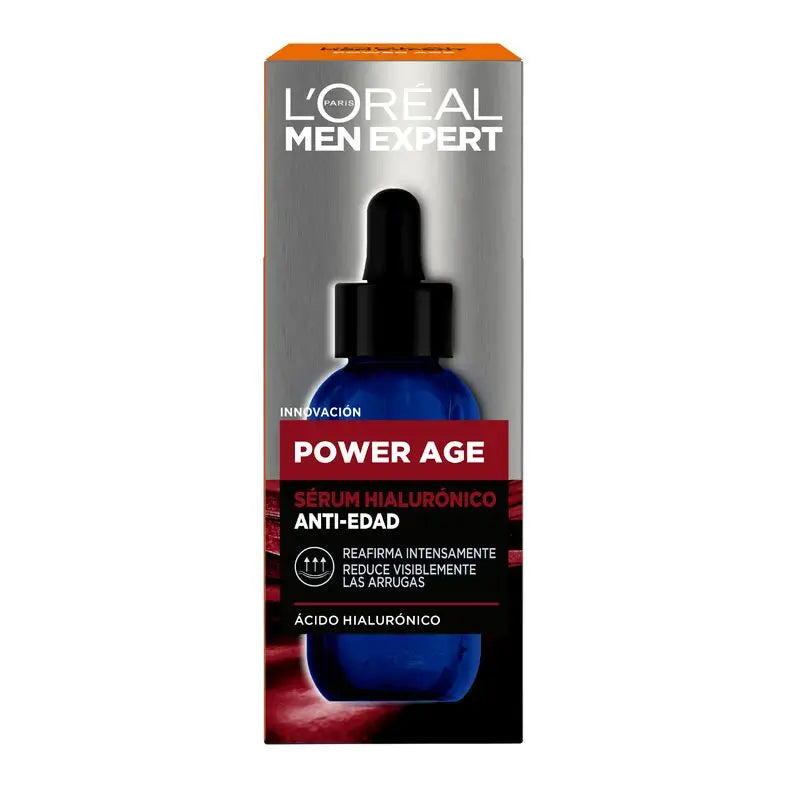 L'Oréal Paris Men Expert Power Age Serum: Anti-envelhecimento com ácido hialurónico, reduz as rugas