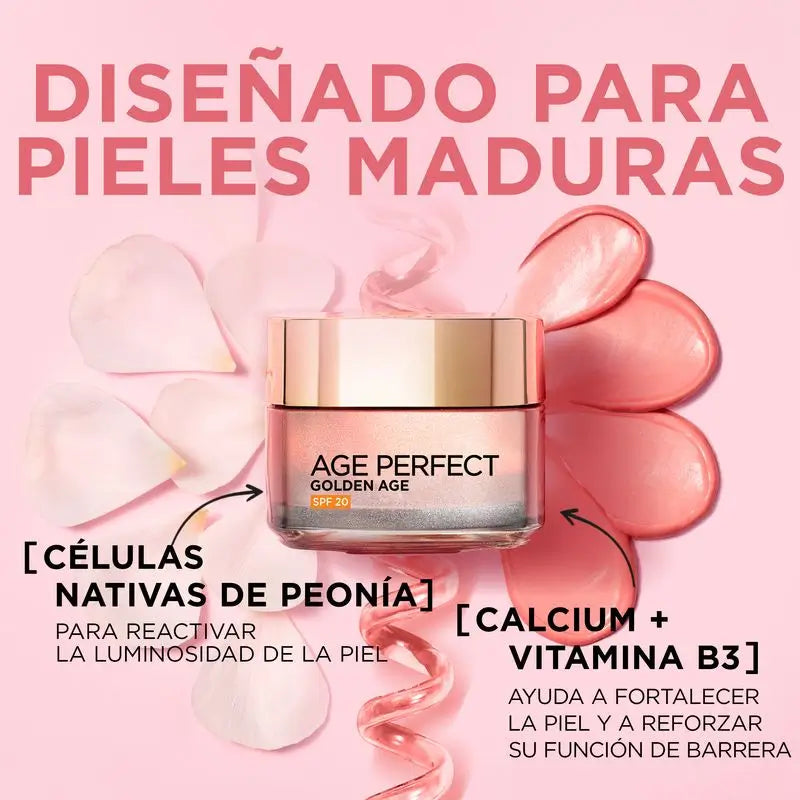 L'Oréal Paris Age Perfect Creme de Dia Idade Dourada com Proteção Solar Spf 20 Pele Madura e Baça