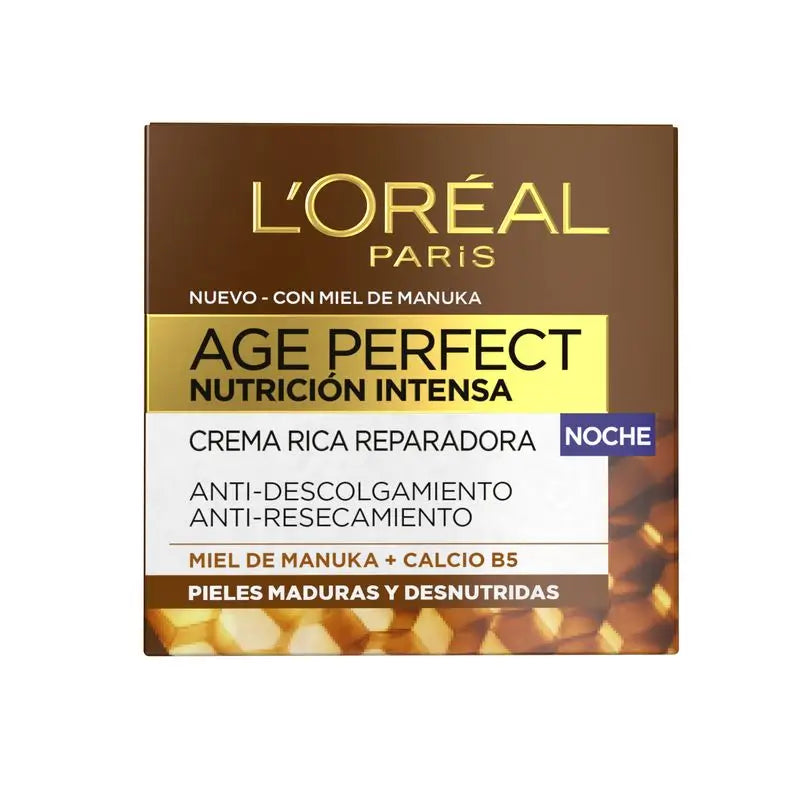 L'Oréal Paris Age Perfect Intense Nutrition Rich Repairing Night Cream Pele Madura e Desnutrida 50Ml