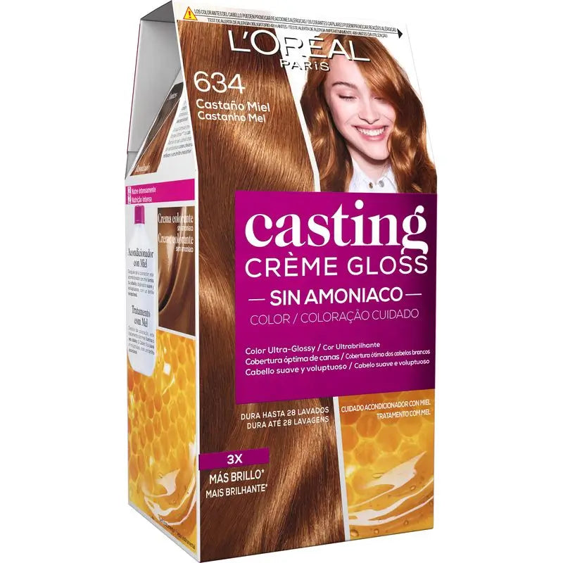 L'Oréal Paris Casting Creme Brilhante Banho de Cor 634 Castanho Mel