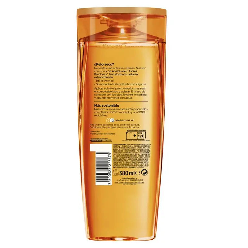 L'Oréal Paris Elvive Champô Nutritivo Óleo Extraordinário Para Cabelos Secos 380 Ml