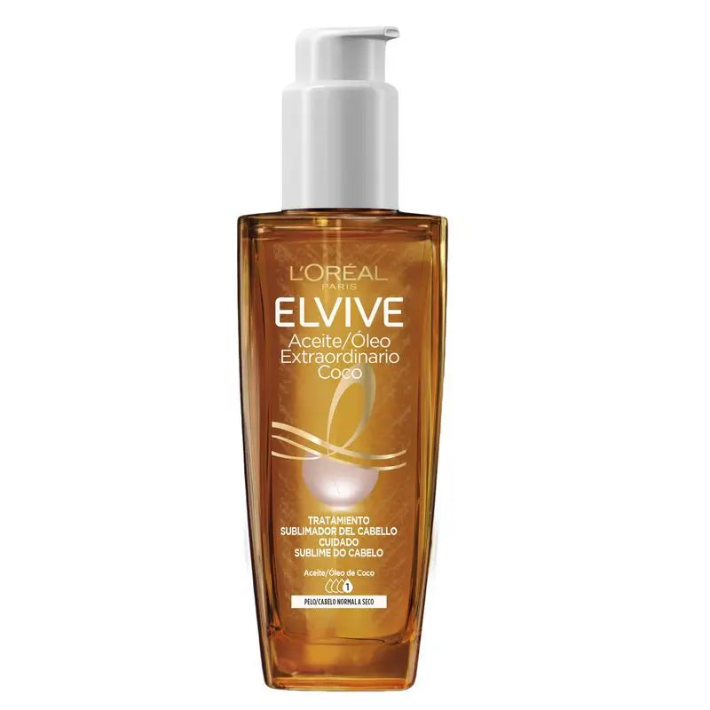 L'Oréal Paris Elvive Óleo de Coco Extraordinário, Tratamento de Uso Universal Para Cabelos Normais a Secos 100Ml