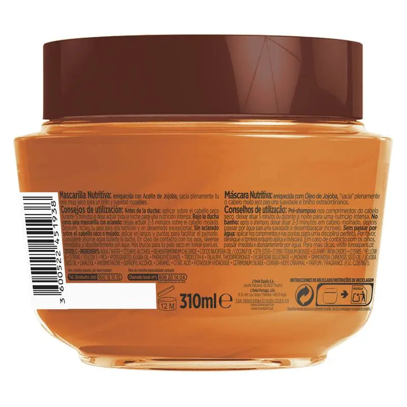 L'Oréal Paris Elvive Óleo de Jojoba Extraordinário Nutritivo Óleo de Macarilla Nutritivo Para Cabelos Secos 310 Ml