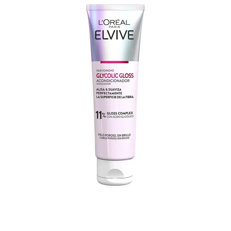 L'Oréal Paris Elvive Condicionador Brilho Glicólico Ácido Glicólico Condicionador Glicólico Cabelos Macios e Brilhantes