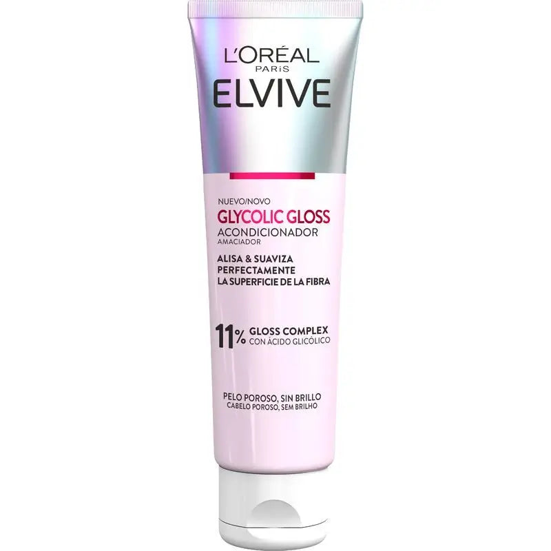 L'Oréal Paris Elvive Condicionador Brilho Glicólico Ácido Glicólico Condicionador Glicólico Cabelos Macios e Brilhantes