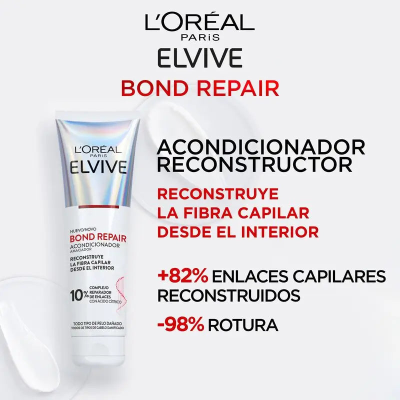 L'Oréal Paris Elvive Bond Repair Condicionador: Reconstrutor, Reconstrução Profunda, -98% Quebra