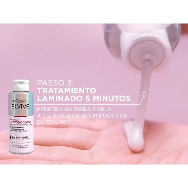 L'Oréal Paris Elvive Brilho Glicólico Champô com Ácido Glicólico Cabelo macio e brilhante