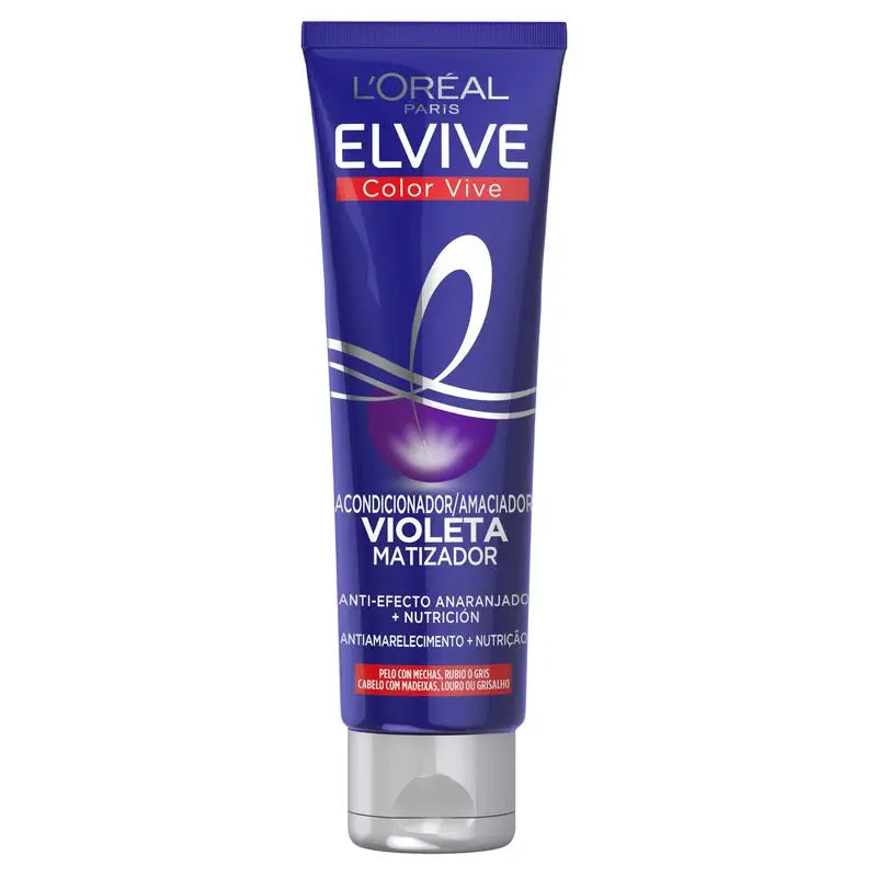 L'Oréal Paris Elvive Color Vive Violet Condicionador Matificante para cabelos com madeixas, louros ou grisalhos 150Ml