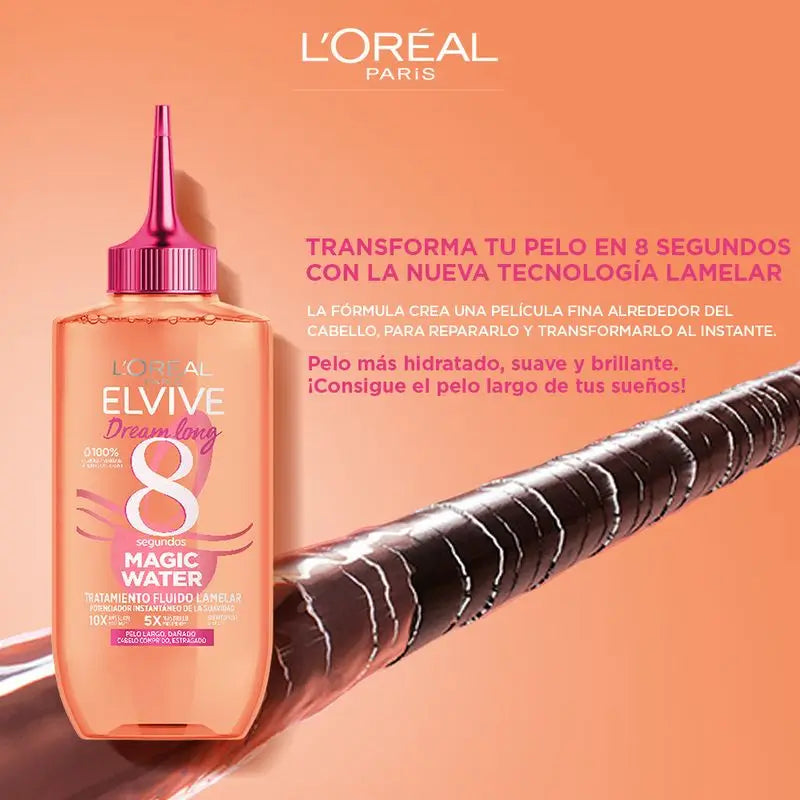 L'Oréal Paris Elvive Dream Long Magic Water: 8S Tratamento Capilar, Tecnologia Lamelar, 200Ml