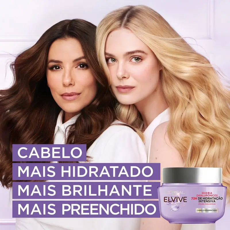 L'Oréal Paris Elvive Hydra Hyaluronic 72H Máscara de Hidratação Intensiva 310 Ml