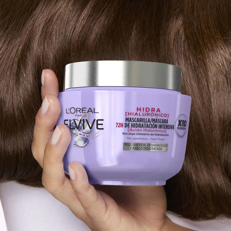 L'Oréal Paris Elvive Hydra Hyaluronic 72H Máscara de Hidratação Intensiva 310 Ml