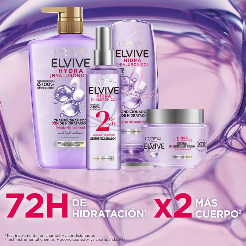 L'Oréal Paris Elvive Hydra Hyaluronic 72H Máscara de Hidratação Intensiva 310 Ml