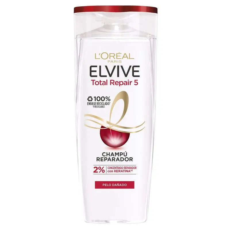 L'Oréal Paris Elvive Total Repair 5 Champô Reparador para Cabelos Danificados 380 Ml