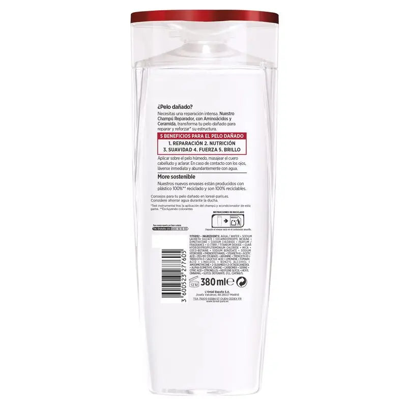 L'Oréal Paris Elvive Total Repair 5 Champô Reparador para Cabelos Danificados 380 Ml