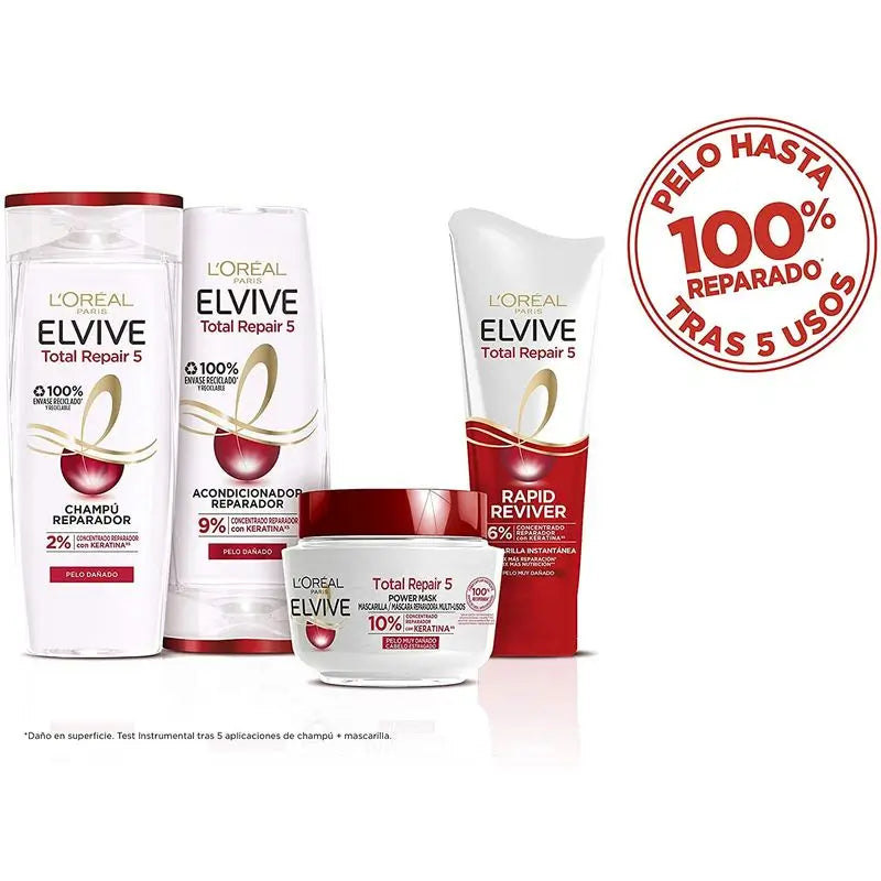 L'Oréal Paris Elvive Total Repair 5 Champô Reparador para Cabelos Danificados 380 Ml