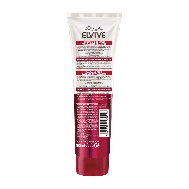 L'Oréal Paris Elvive Reparação Total 5 Cica Reparação Tratamento Reparador Para Cabelos Danificados 150Ml