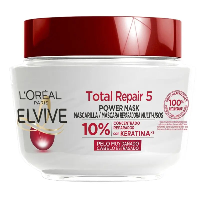 L'Oréal Paris Elvive Reparação Total 5 Máscara Reparadora para Cabelos Danificados 310 Ml