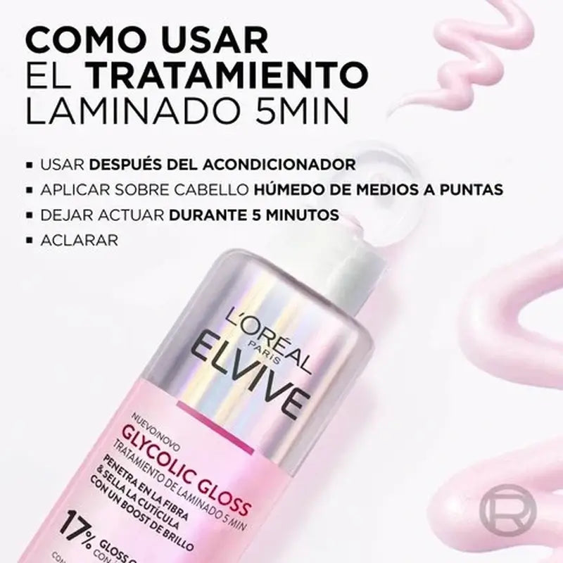 L'Oréal Paris Elvive 5 Min Glycolic Gloss Treatment With Glycolic Acid Cabelo macio e brilhante