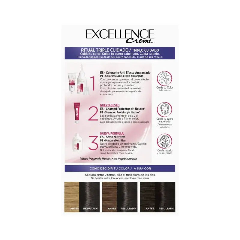 L'Oréal Paris Excellence Deep Brunettes Coloração Permanente do Cabelo - Tom 200 Deep Brunette