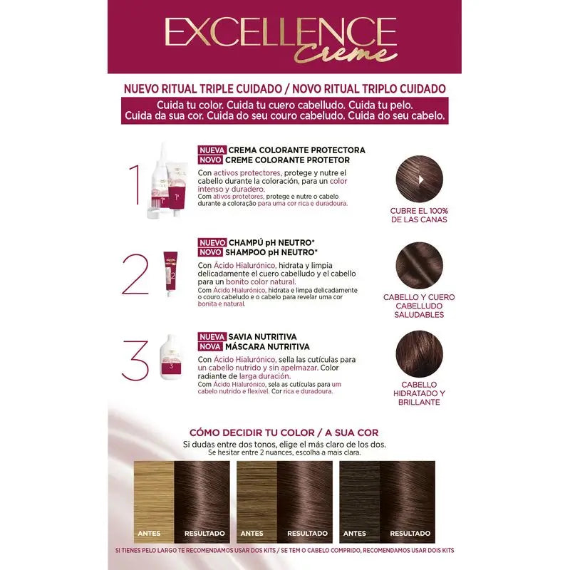 L'Oréal Paris Excellence Creme Permanent Hair Color - Tom 4.15 Castanho escuro gelado