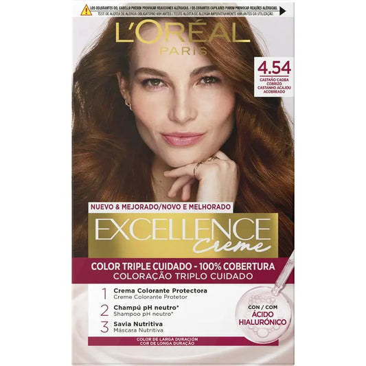 L'Oréal Paris Excellence Creme de coloração permanente - Tom 4.54 Auburn Auburn Cobre