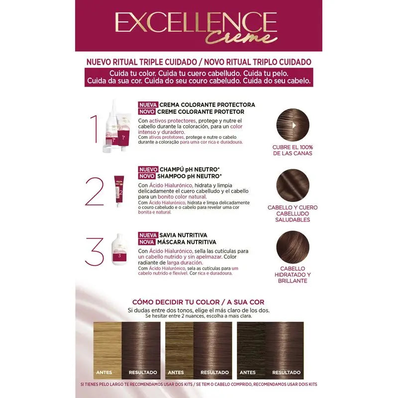 L'Oréal Paris Excellence Creme Permanent Hair Color - Tom 5.02 Castanho Claro Gelado