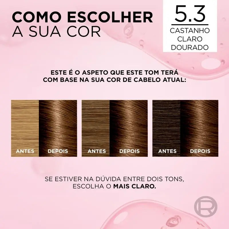 L'Oréal Paris Excellence Creme Permanent Hair Color - Tonalidade 5.3 Praline Chocolate