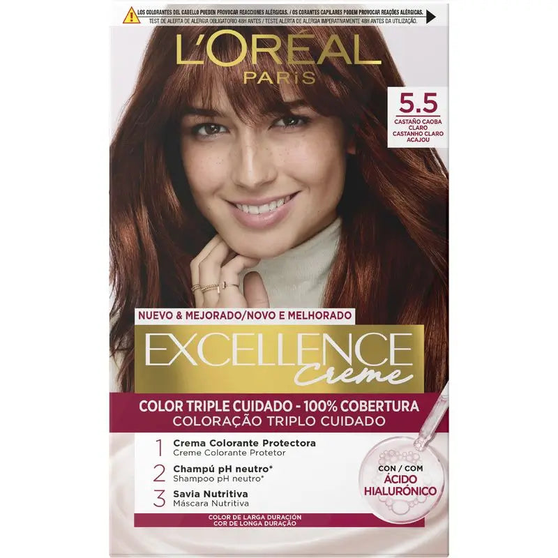 L'Oréal Paris Excellence Creme Permanent Hair Colour - Tom 5.5 Castanho Claro