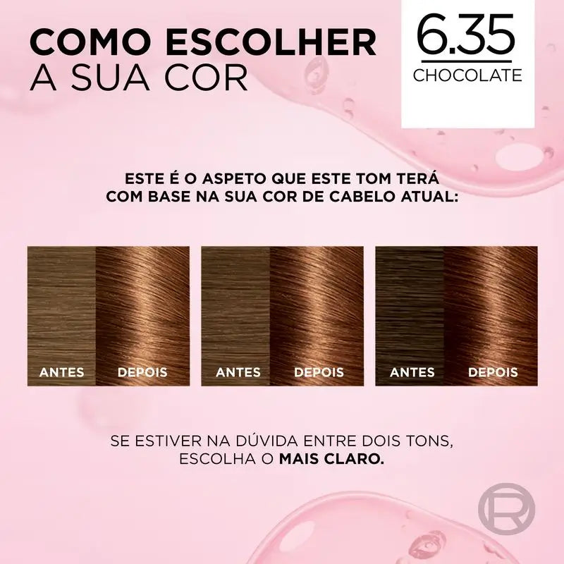 L'Oréal Paris Excellence Creme Permanent Hair Color - Tonalidade 6.35 Chocolate