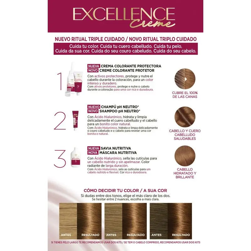 L'Oréal Paris Excellence Creme Permanent Hair Color - Tonalidade 6.35 Chocolate