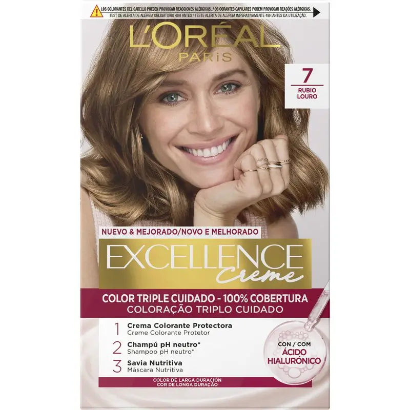 L'Oréal Paris Excellence Creme Coloração Permanente - Tom 7 Louro