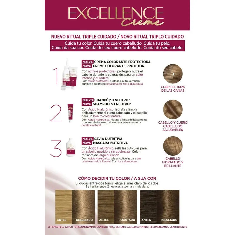 L'Oréal Paris Excellence Creme Coloração Permanente - Tom 7 Louro