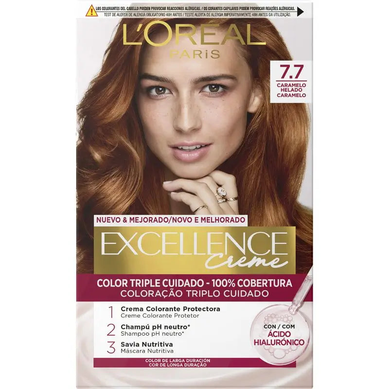 L'Oréal Paris Excellence Creme Permanent Hair Color - Tom 7.7 Iced Caramel