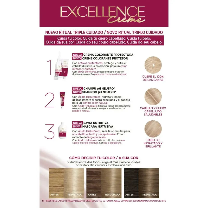 L'Oréal Paris Excellence Creme Permanent Hair Color - Tom 9.1 Louro Acinzentado Muito Claro