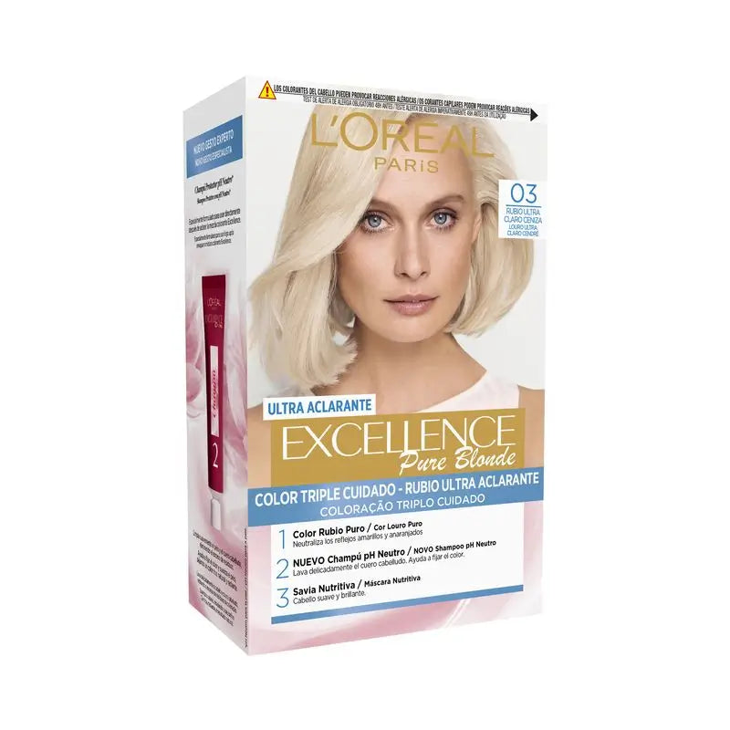 L'Oréal Paris Excellence Louro Puro Ultra-Luminoso - Tom 03 Louro Cinza Ultra Claro