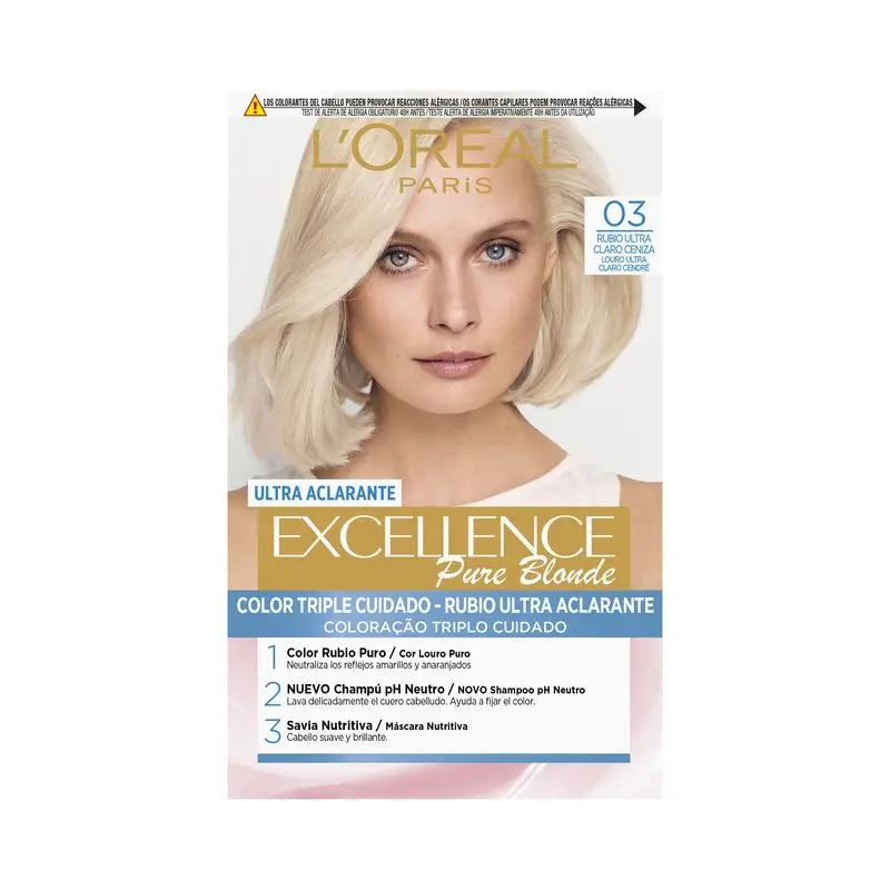 L'Oréal Paris Excellence Louro Puro Ultra-Luminoso - Tom 03 Louro Cinza Ultra Claro