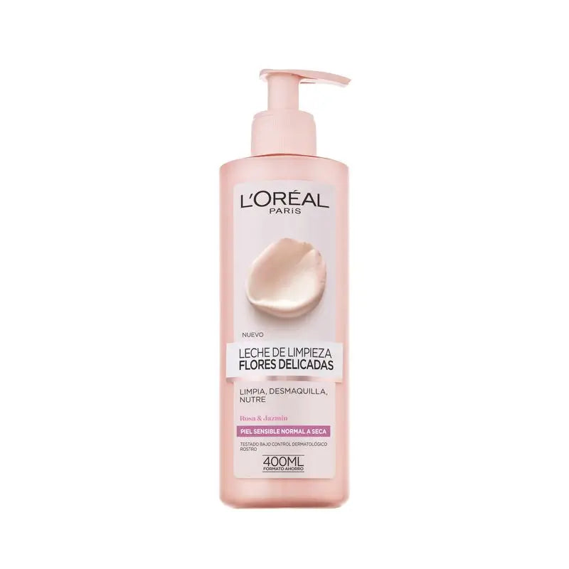 L'Oréal Paris Leite de Limpeza Flores Delicadas para Pele Sensível 400Ml