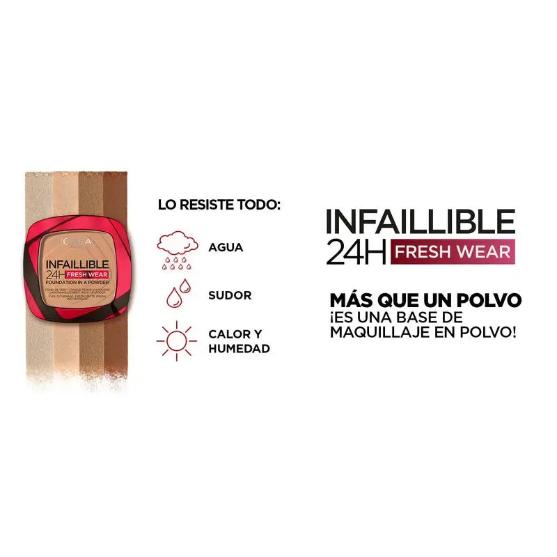 L'Oréal Paris Infallible 24H Long Lasting Matte Compact Powder Shade 140 Golden Beige For Medium Skins