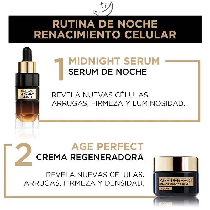 L'Oréal Paris Sérum da Meia-Noite Age Perfect Cellular Revival, Com Complexo Antioxidante, Sérum Facial de Noite