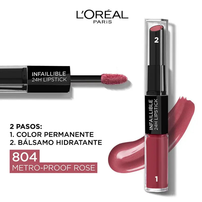 L'Oréal Paris 24H Infallible Permanent Lipstick Shade 804 Metro-Proof Rose