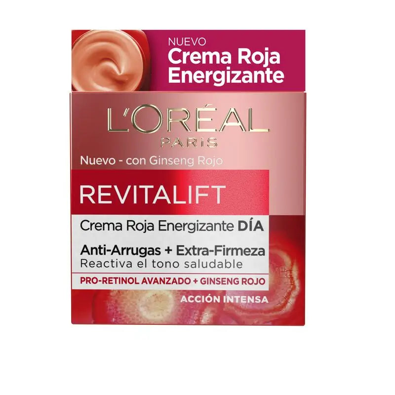 L'Oréal Paris Revitalift Creme de Dia Vermelho Energizante - Com Ginseng Vermelho - 50 Ml