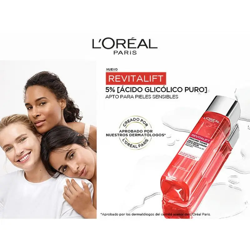 L'Oréal Paris Revitalift Tónico Aperfeiçoador, Extrato de Melancia, Pele Suave e Brilhante em 30 Segundos, 180Ml