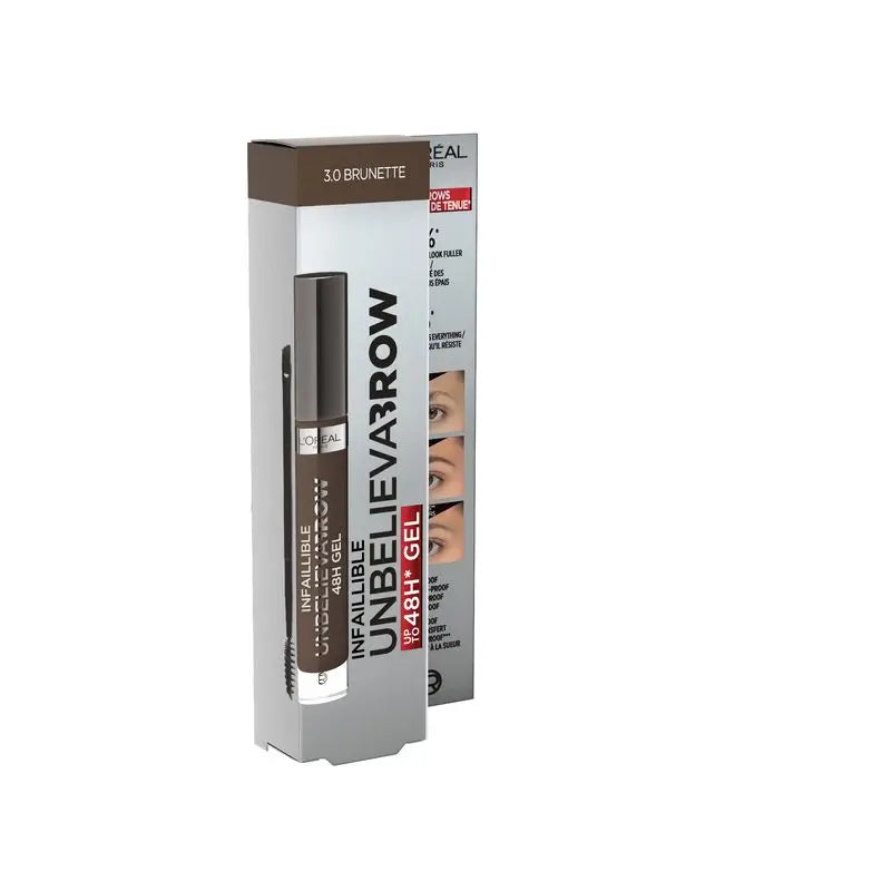 L'Oréal Paris Unbelieva Brow Gel Gel de longa duração para sobrancelhas 3.0 Brunette