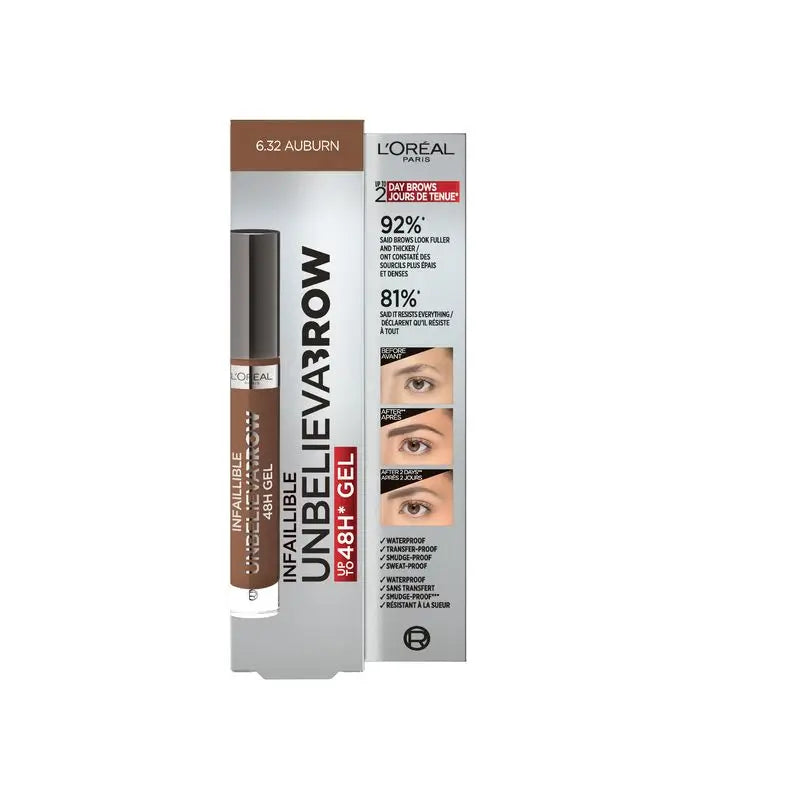 L'Oréal Paris Unbelieva Brow Gel de longa duração para sobrancelhas 6.3 Auburn