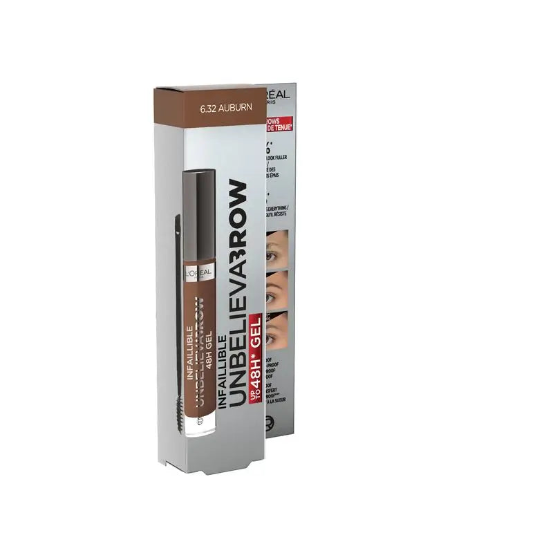 L'Oréal Paris Unbelieva Brow Gel de longa duração para sobrancelhas 6.3 Auburn