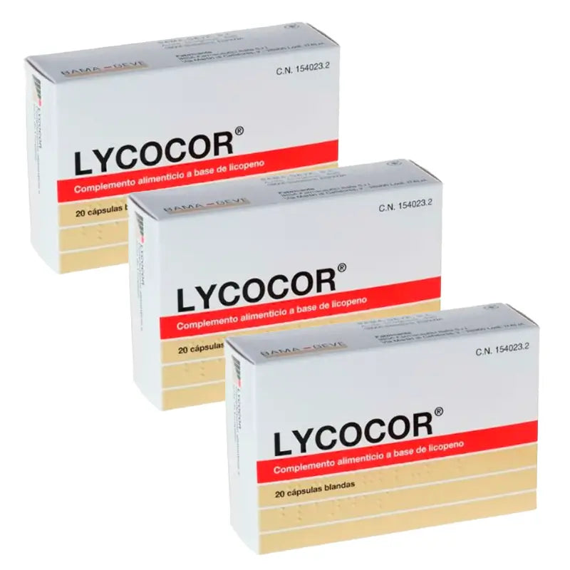 Lycocor Food Supplement Pack , 3 x 20 cápsulas moles