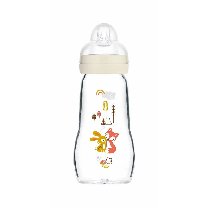 Mam Baby Baby Biberão de vidro Feel Good Neutro Mate, 260 ml